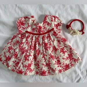 Janie and Jack Baby Girl Floral Holiday Dress size 0-3 month